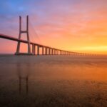 bridge scenery during sunset