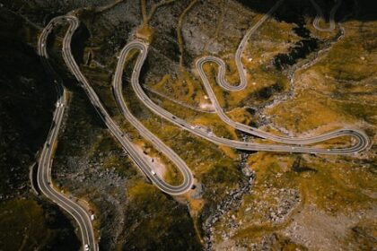 aerial photography of road