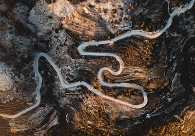 aerial photography of road